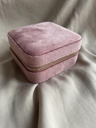 Jewelry Square Box w. mirror  - Dusty Pink