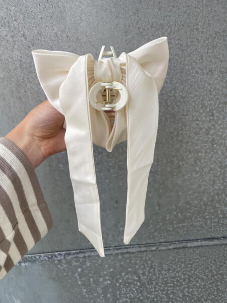 Satin Bow Hair Clip - Long