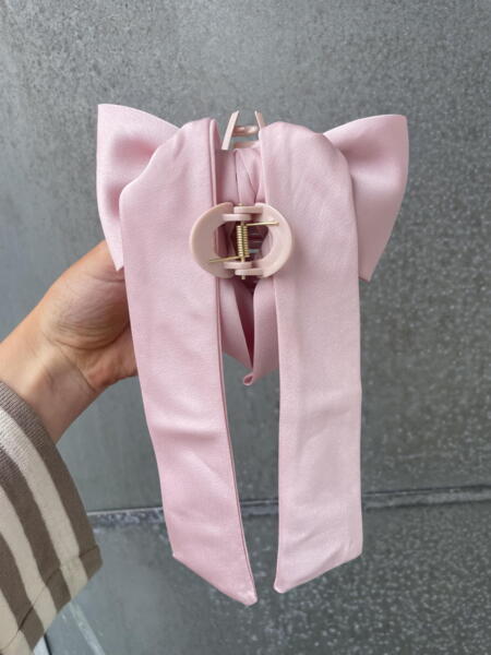 Satin Bow Hair Clip - Long