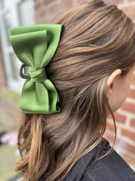 Satin Bow Hair Clip - Large