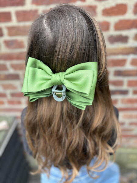 Satin Bow Hair Clip - Large