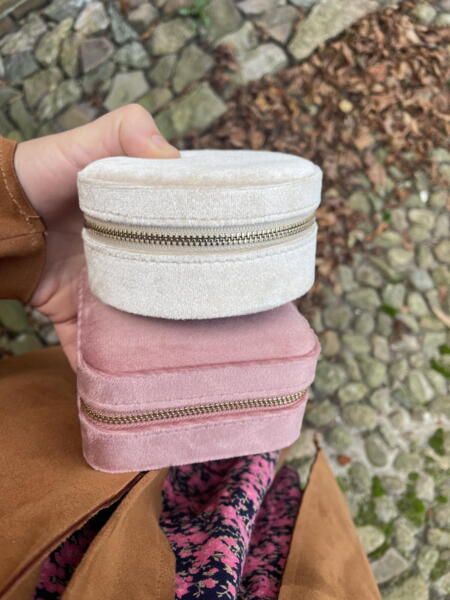 Jewelry Square Box w. mirror  - Dusty Pink