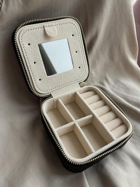 Jewelry Square Box w. mirror - Black