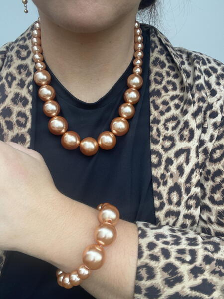 PARTY EDITION SET - Giant Pearls - Necklace, Bracelet and Earrings