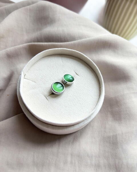 Moon Earrings Light Green