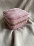 Jewelry Square Box w. mirror  - Dusty Pink